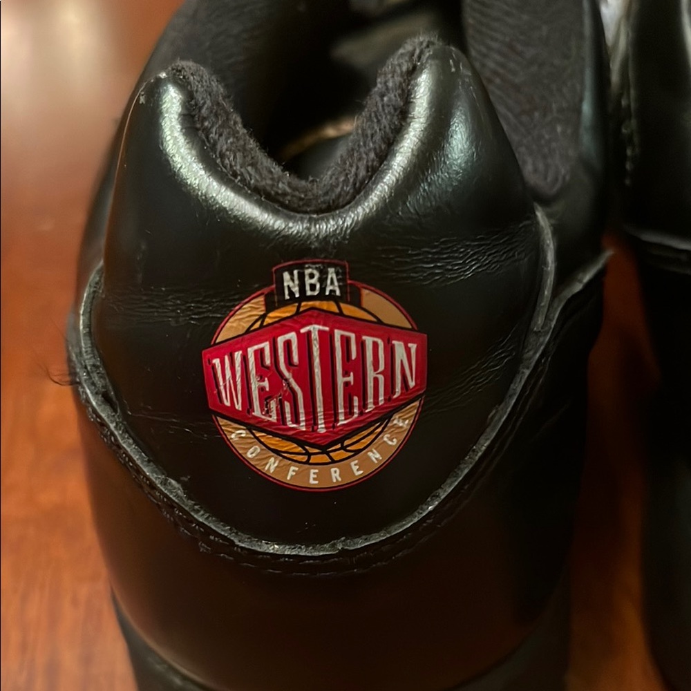 Reebok Black Leather NBA Western Conference Team Logo Sneakers Size13 - Picture 3 of 16